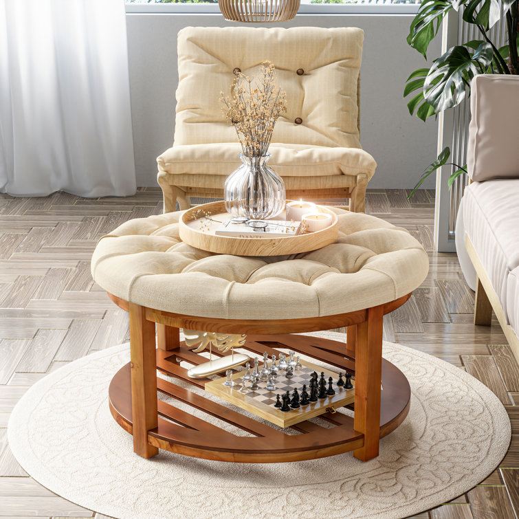 Round farmhouse deals ottoman